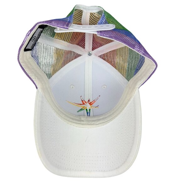 Melonwear Rainbow Mesh Trucker Hat LGBTQIA Pride Embroidered Star Snapback - Picture 11 of 14